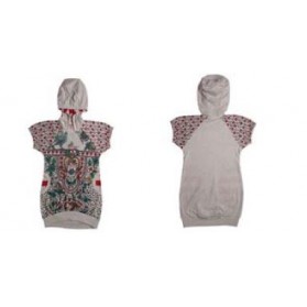 Paper Wings Short Sleeve Hooded Dress