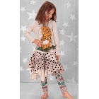 Paper Wings Flock Spot Jersey Tulle Frilled Skirt