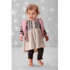 Little Wings Owl Stripe Raglan Dress- PREORDER