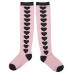 Paper Wings Knee High Socks - Pink-Charcoal