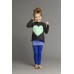 Joah Love Catina Colored Heart on Charcoal Tee- PREORDER