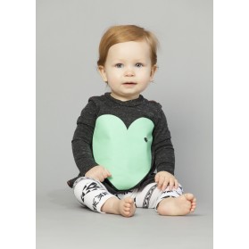 Joah Love Catina Colored Heart on Charcoal Tee- PREORDER