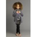 Joah Love Draped Cozy Fleece Cecile Steel Cardigan- PREORDER