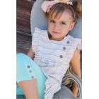 Cavelle Kids Stripe Flutter Hem Dress- PREORDER