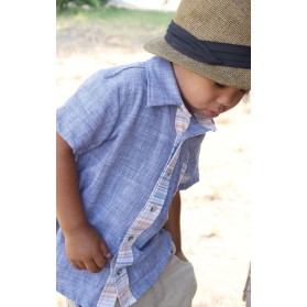 Cavelle Kids Indigo Stripe Button Down Top- PREORDER