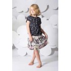 Paper Wings Puppy Border Shirred Skirt- PREORDER