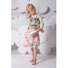 Paper Wings Light Pink & Cream Frilled Skirt- PREORDER