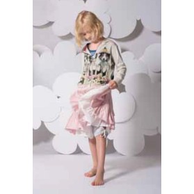 Paper Wings Light Pink & Cream Frilled Skirt- PREORDER