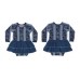 Little Wings Owl Stripe Onesie with a Skirt- PREORDER