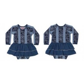 Little Wings Owl Stripe Onesie with a Skirt- PREORDER