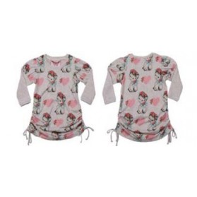 Little Wings Hearts and Kittens Puff Sleeve Dress- PREORDER