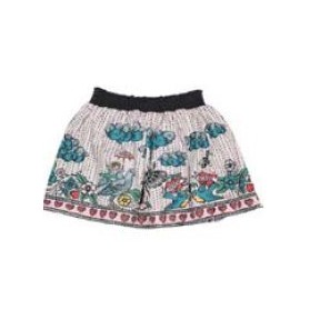 Paper Wings Tattoo Shirred Skirt